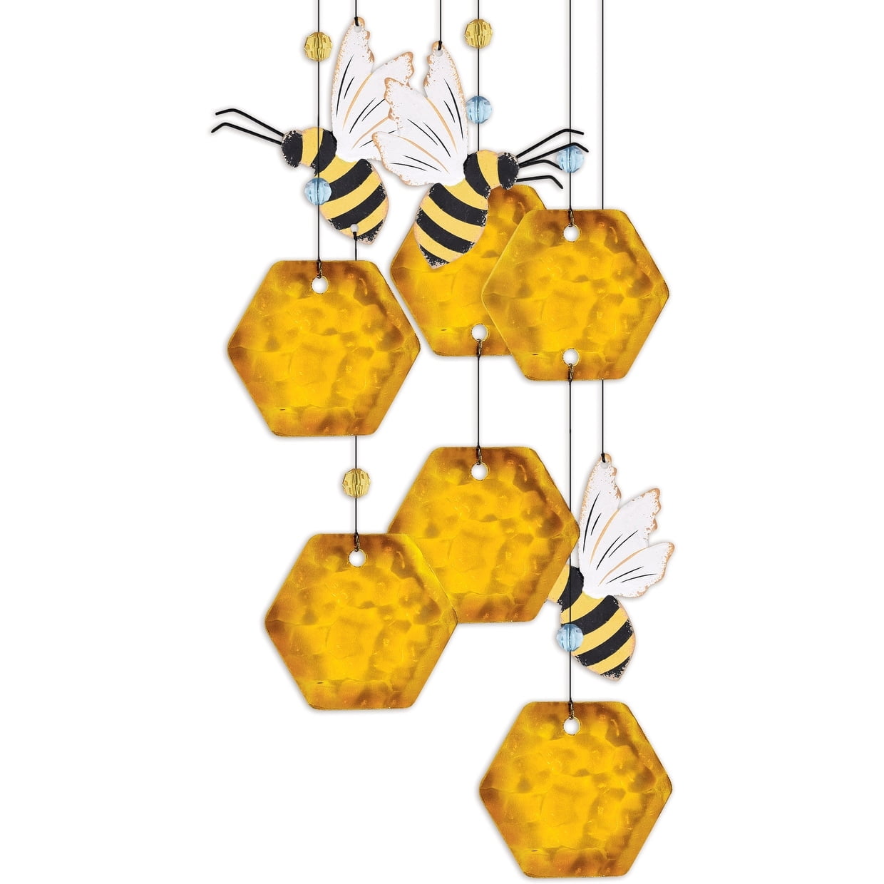 Sunset Vista Designs Country Garden Collection Wind Chime, 17-inch Height, Honeybee Honeycomb