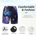 thumbnail image 3 of Fuzoiu Feathered Wolf Print Men's Swim Shorts,Quick-Dry Double-Layer Swim Trunks,Board Trunks,Beach Shorts Swimwear Bathing Suits-3X-Large, 3 of 6