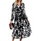 thumbnail image 1 of Vestido Vestido elegante estampado Estilo casual Vestido largo plisado de mujer Traje diario de gasa Ygjytge Negro T M para Mujer, 1 of 7