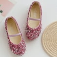 thumbnail image 6 of Cethrio Toddler Girl Shoes Winter Casual Sequins Crystal Anti-slip Soft Bottom Pink Princess Shoes Size 24Months, 6 of 9
