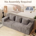 thumbnail image 2 of 71" Small Couches for Small Spaces, Memory Foam Cloud loveseat Corduroy Couch in a Box, Compressed Boneless Sofa for Living Room Bedroom, Apartment Furniture, No Assembly Required, Camel, 2 of 8