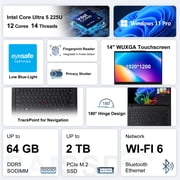 Lenovo ThinkPad T14 14 FHD+ Touchscreen Laptop, Intel Core Ultra 5 225U, 32GB DDR5, 1TB SSD, Windows 11 Pro