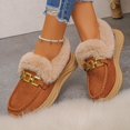 thumbnail image 5 of FRSASU Women's Winter Loafers Dressy Casual Slip On Non Slip Round Toe Fur Lined office Walking Shoes Orange, 5 of 7