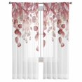thumbnail image 7 of Sheer Curtains 63 inches Long, Pink Eucalyptus Leaves Watercolor Plants Light Filtering Sheer Window Curtains Rod Pocket Voile Drapes for Bedroom Living Room, 52"W x 63"L 2 Panels, 7 of 7