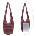 thumbnail image 3 of Bolso bandolera Hippie Lino Hobo Bolsas de mensajero Cierre con borgoña Sunnimix Monedero de hombro hippie tailandés, 3 of 8