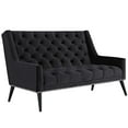 thumbnail image 4 of Modway Peruse Modern Style Performance Velvet Loveseat in Black, 4 of 5