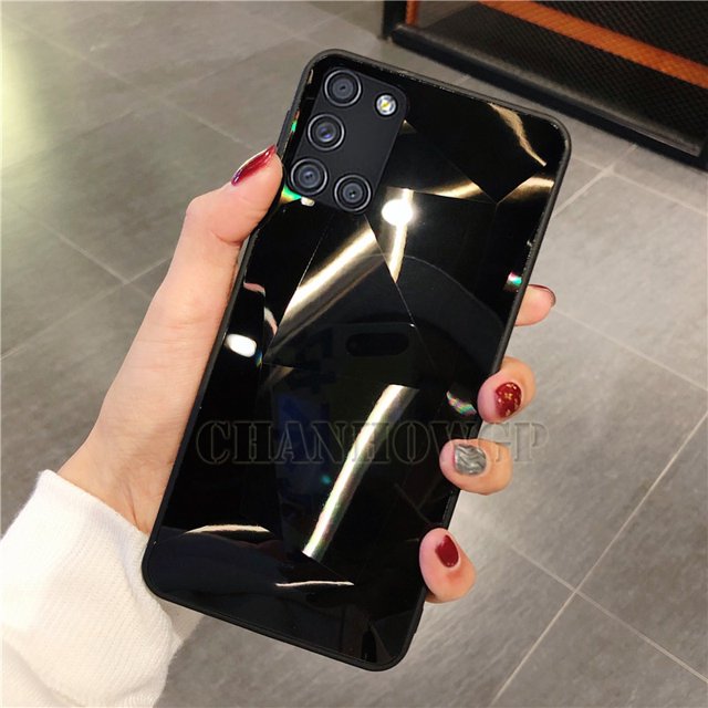 Funda de espejo de diamante para Samsung Galaxy A21S A51 A71 A01 A11 A31 A41 A70 A50 A30 A40 A20 A10 S20 FE S10 Note 20 funda Ultra suave Tan Jianjun unisex
