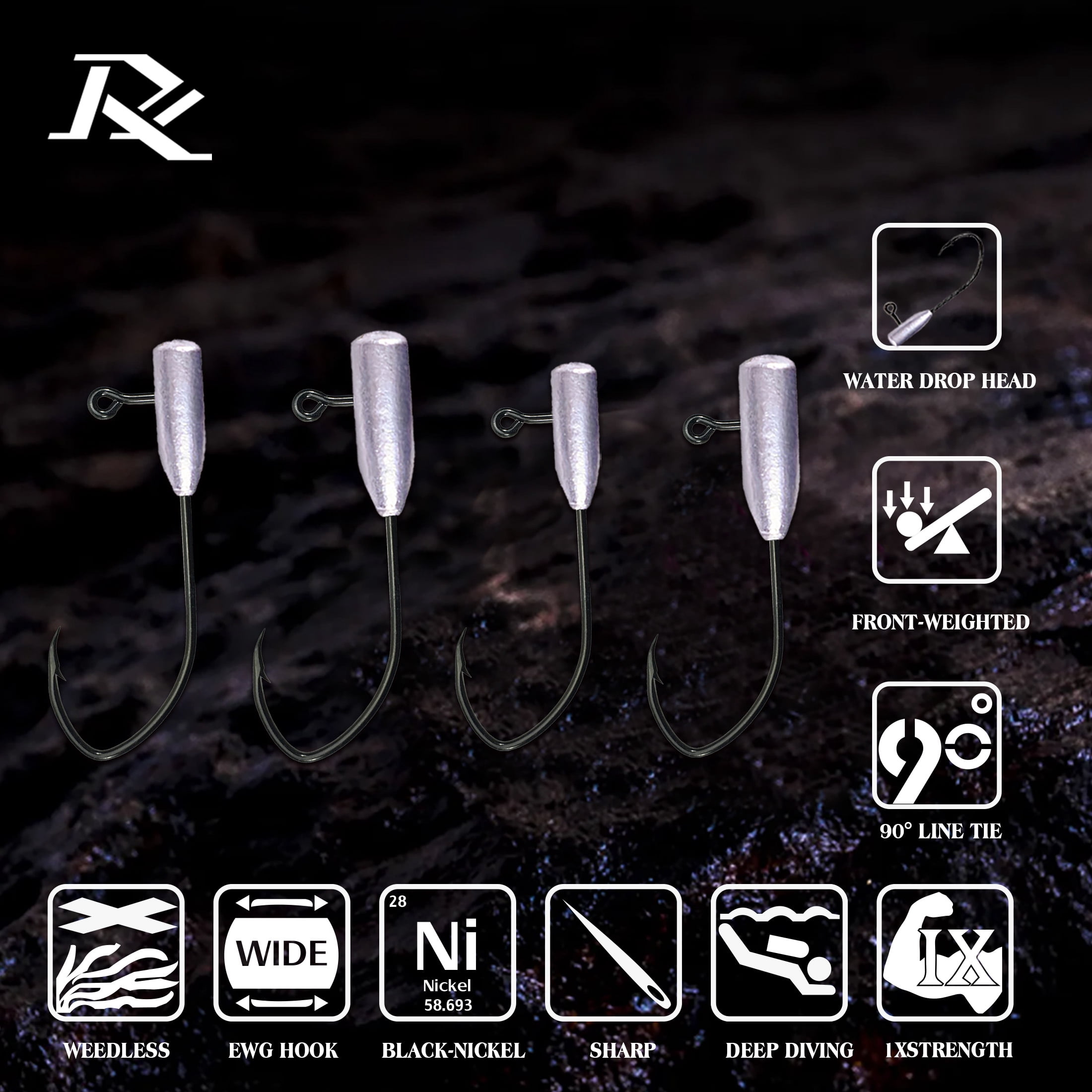 Ray Mini Tube Jig Heads for Crappie Fishing Tube Bait Jig Hooks 25 Pack Swimbait Jig Hooks Saltwater Freshwater Fishing Hooks Tube Jigs Lead Color, 1/16 oz Mustand 32500 BN 6# Hook