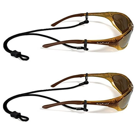 Croakies Terra Spec Adjustable Rope Eyeglass and Sunglass Retainer / Sport Strap, Black (2 Pack)