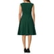 thumbnail image 3 of Vestidos sin mangas elegantes para mujer Inspire Chic, vestido de oficina en línea A, cuello redondo, color verde, 3 of 4