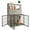 Grey, variant on Luku 42.5" Dog Crate Furniture with Shelves Storage, Dog Kennel, Large Dog Cage for Indoor, Grey