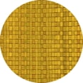 thumbnail image 1 of Ahgly Company Machine Washable Indoor Round Abstract Yellow Modern Area Rugs, 6' Round, 1 of 4