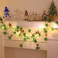 thumbnail image 1 of Christmas Rattan Light String with Pinecone, Leaf, and Red Fruit Decor | Wall Mounted Battery Operated Decorative Lights | Holiday Garland for Home, Mantel, Staircase, and Party Ambiance, 1 of 6
