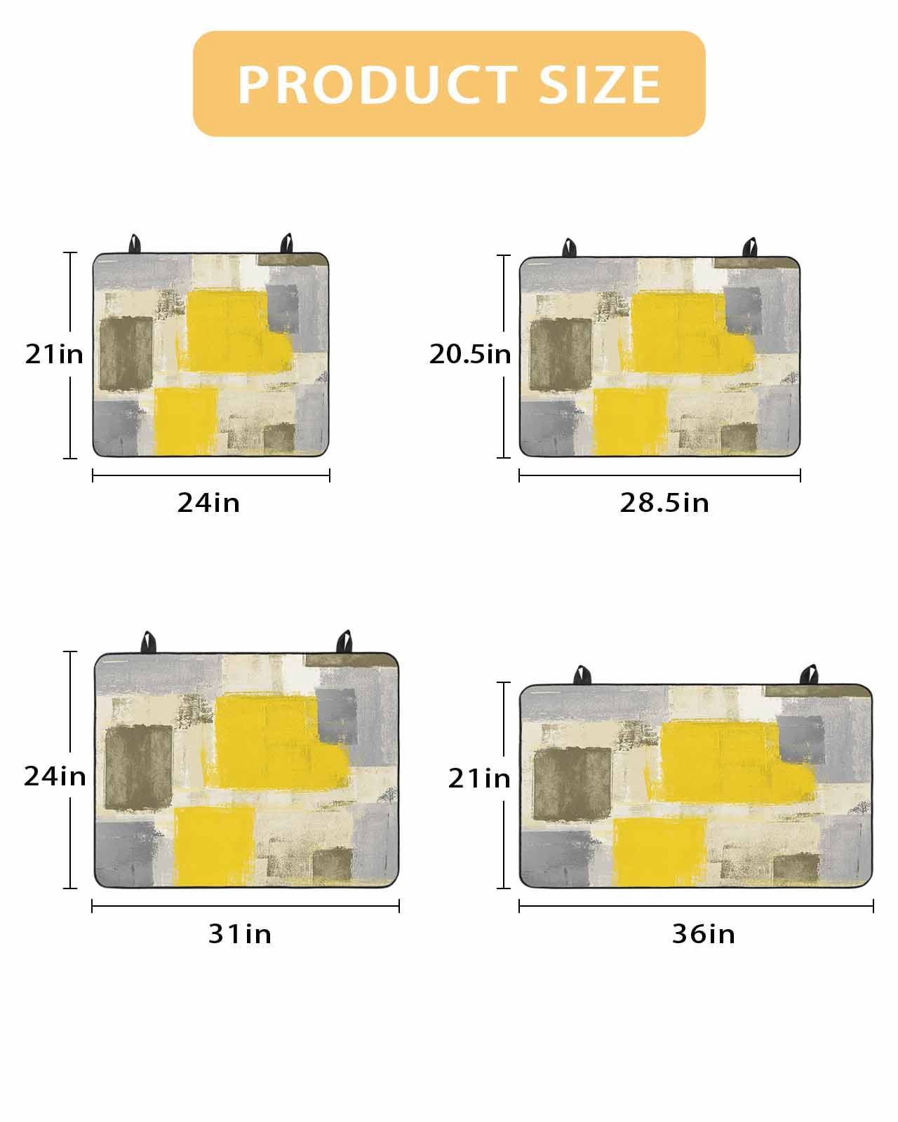 nqOlkjepod Large Induction Cooktop Protector Mat 24"x21", Yellow Ombre Stove Top Covers for Electric Stove, Rustic Chic Abstract Gradient Plaid Art Stove Burner Cover Mats, Glass Top Stove Cover