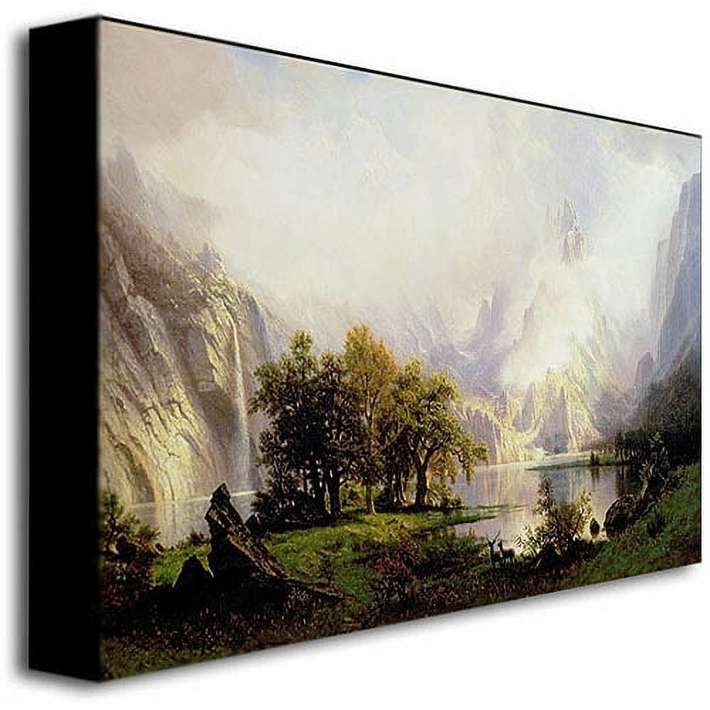 Trademark Fine Art "Rocky Mountian Landscape, 1870" Canvas Wall Art by Albert Biersdant