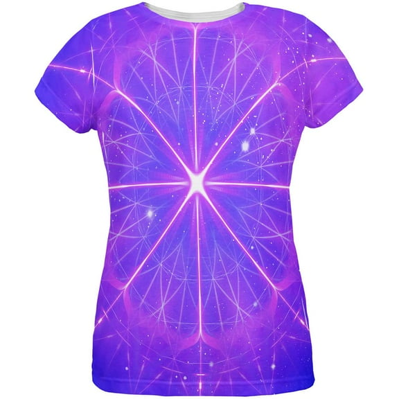 Celestial Gateway Fractal Mandala All Over Womens T Shirt Multi LG