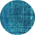 thumbnail image 1 of Ahgly Company Indoor Round Oriental Turquoise Blue Industrial Area Rugs, 6' Round, 1 of 4