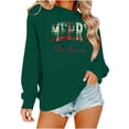 thumbnail image 5 of Merry Christmas Sweatshirt for Women Plaid Holiday Long Sleeve Xmas Tree Print Pullover Lightweight Shirt, 5 of 7