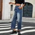 thumbnail image 7 of Oplxuo Jeans for Women Trendy High Waisted Wide Leg Baggy Cropped Relax Fit Stretch Denim Trouser Ankle Pants, 7 of 7