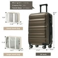 thumbnail image 4 of Hardshell ABS Luggage Set in Black 24-Inch Checked Suitcase with Spinner Wheels and Packing Cubes for Travel, 4 of 6
