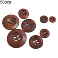 thumbnail image 5 of Farfi 50Pcs Button 4 Holes Non-burr Wood Decorative Wooden Buttons for Crafting (18mm), 5 of 11