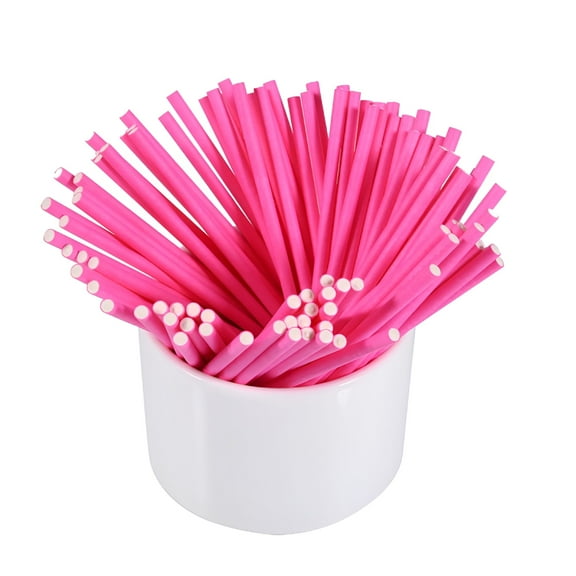 ACDANC 100 Pcs/Set Colorful Lollipop Sticks Cake Pop Sticks for Candy Chocolate 10cm Pink