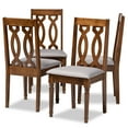 thumbnail image 2 of Skyline Decor Grey Fabric Upholstered Walnut Brown Finished 4-Piece Wood Dining Chair Set, 2 of 6