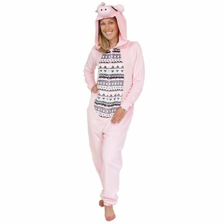 Women's Pig character sleepwear adult one piece costume union suit ...