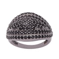 thumbnail image 3 of Cluster Round Black Spinel Gemstone 925 Sterling Silver Women Valentines Day Gifts Ring US-5, 3 of 3