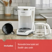 BLACK+DECKER 12-Cup Programmable Coffee Maker with Sneak-A-Cup, Keep Hot Plate, White, CM1160W-1
