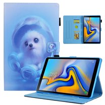 Dteck Flip Case for Samsung Galaxy Tab A7 Lite 8.7-inch 2021 Tablet models SM-T220 / T225, Cute Pattern PU Leather Folio Case Multi-angle Stand Cover with Card Slots,19 Blue Dog