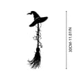 thumbnail image 3 of Gothic Witch Broomstick & Black Hat Metal Wall Decor - 2D Indoor Iron Witch Accessory, 3 Size Options, for Witches & Fantasy Lovers, 3 of 7