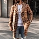 thumbnail image 2 of Chaqueta de abrigo para hombre con estampado de moda y cuello de traje de longitud media de invierno para hombre Pompotops oipoqjl21822, 2 of 6