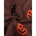 thumbnail image 6 of Cogild Sweaters for Women Halloween Sweater Black Cat Pumpkin Crew Neck Knit Pullover Long Sleeve Casual Fall Top, Brown, 6 of 10
