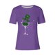 thumbnail image 3 of Mujeres Manga Corta de Verano Tops Impreso Sudadera Casual, Cuello Redondo Blusa Ligera para la Primavera Y el Verano, 3 of 4