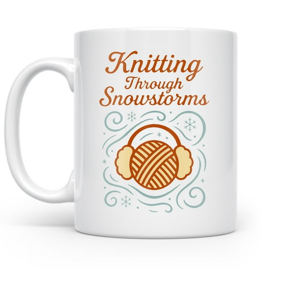 Knitting 11 oz Coffee Mug - Cozy Charm White Ceramic Gift