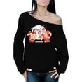 thumbnail image 1 of Christmas Combat Off Shoulder Sweatshirt for Her Happy Holidays Season Jesus VS Santa Sweater for Women, 1 of 4