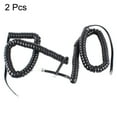 thumbnail image 2 of Unique Bargains 2 Pcs 3 Meters RJ9 4P4C Plug Coiled Stretchy Telephone Handsets Cable Black, 2 of 5