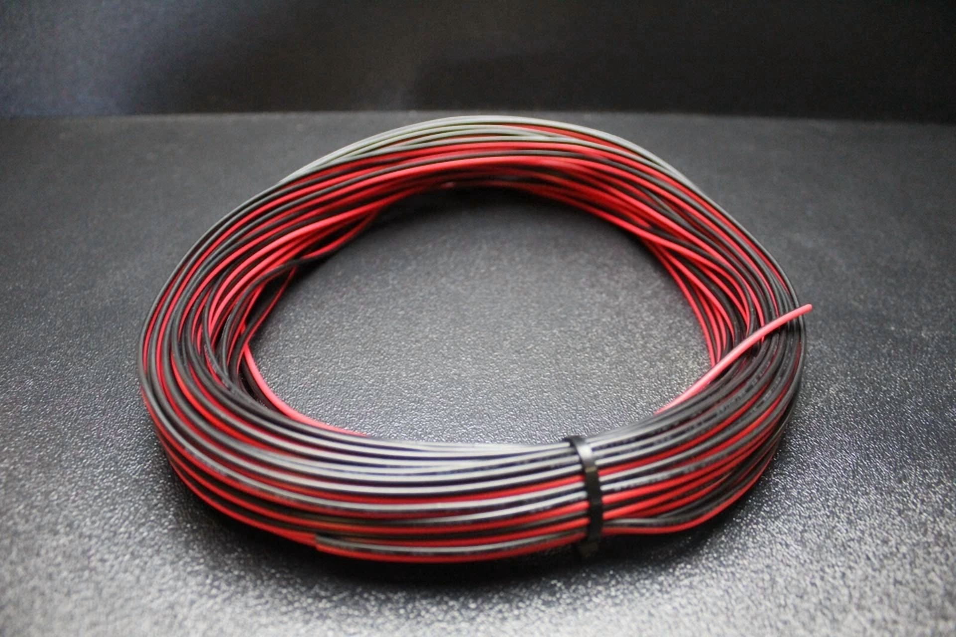 22 Gauge Red Black Speaker Wire Per 5 Ft Awg Cable Power Ground Stranded Copper