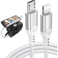 thumbnail image 1 of HAYAN iPhone Charger, iPhone Charging Cable 3ft 2Pack MFi Certified Lightning Cable Nylon Braided iPhone Cord Fast Charging for iPhone 14 13 12 11 Pro Max XR XS X 8 7Plus 6 6s SE iPad - White, 1 of 1