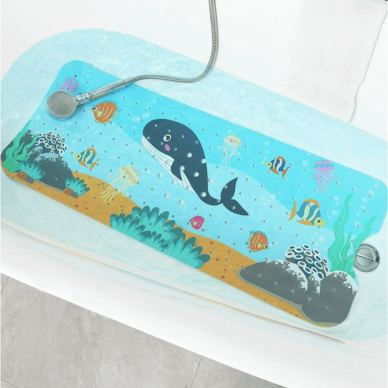 Tubozadi Bath Mat for Tub for Kids Bathtub Mat Baby Non Slip Shower Mat  Extra Long 40X16 Inch Toddler Anti Slip Bathroom Bath Tub Mat with Suction