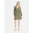 thumbnail image 2 of Time and Tru Women's Wrap Mini Dress, Sizes XS-XXXL, 2 of 5