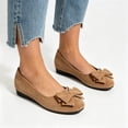 thumbnail image 4 of YOUYEDIAN Womens Flat Shoes Dress Non Slip Slip on Loafers Spring Fall Office Walking Shoes Trendy Closed Toe Orthopedic Shoes (Brown), 4 of 5