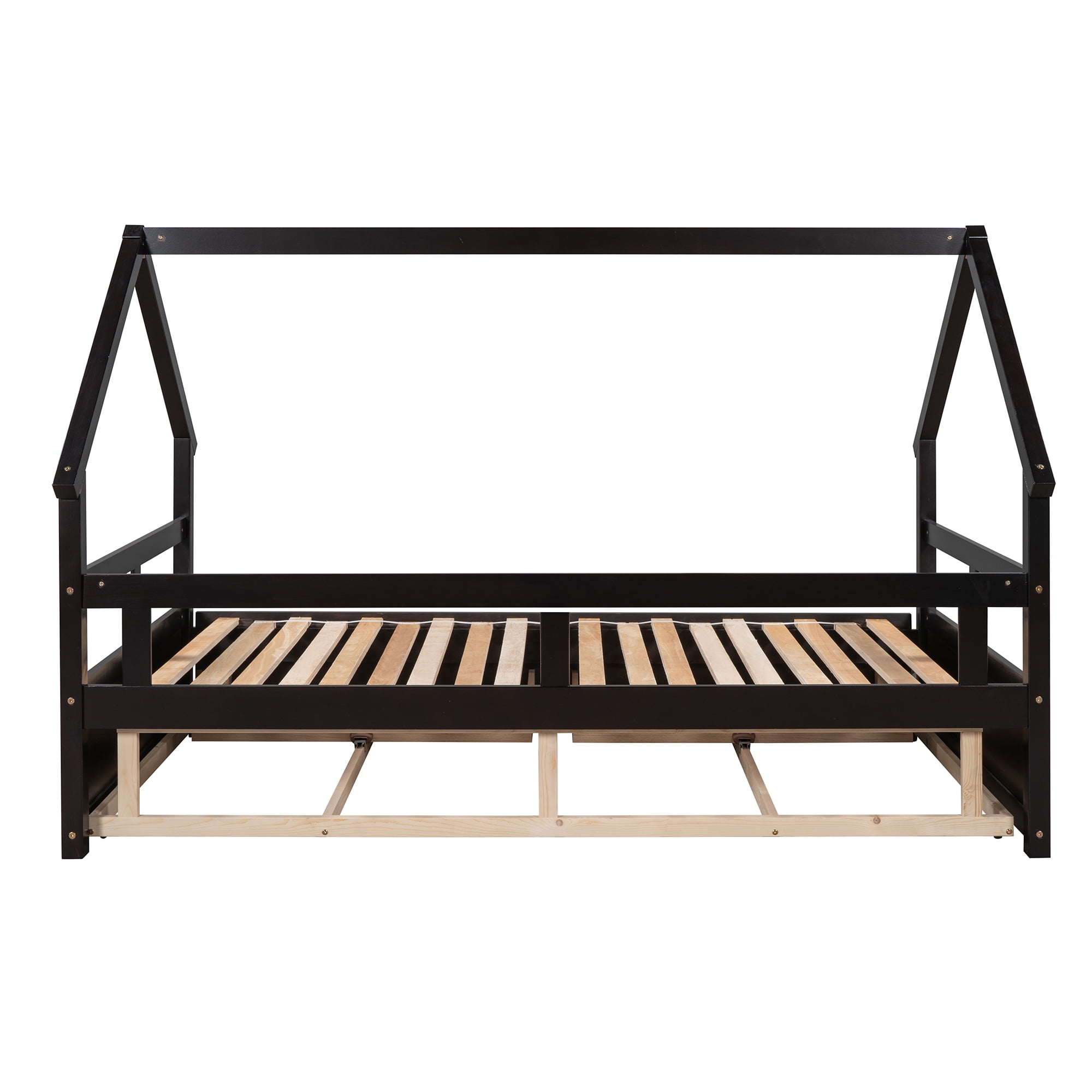 Twin Wooden Daybed Frame, Sofa Bed with Solid Wood Slats Support Frame