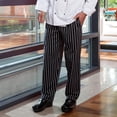thumbnail image 3 of 4000-4104 Classic Basic Baggy Chef Pant with 3'' Elastic Waist in Chalk Stripe - Large, 3 of 6