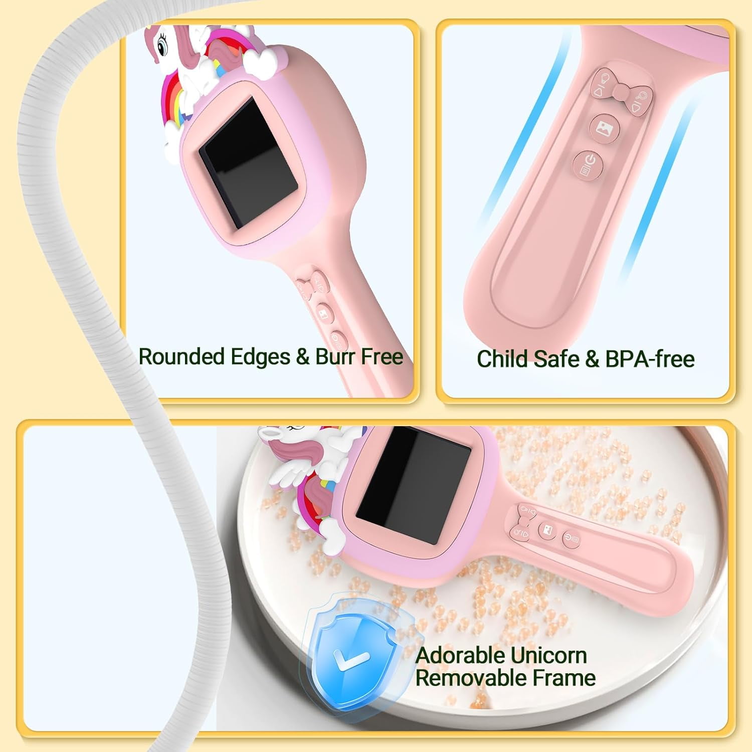 Kids Endoscope Camera with Light - Unicorn Design STEM Educational Science Toy, Ideal for Outdoor Adventures & Nature Activities, Birthday Gift for Girls Aged 4-10 (Pink)