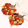 thumbnail image 2 of Guardurnaity 1 par de pendientes de círculo grande de aleación bohemia para mujer, cuentas coloridas hechas a mano, pendientes colgantes exagerados Ropa, zapatos y accesorios Miscelánea naranja Guardurnaity PS9753-08, 2 of 3