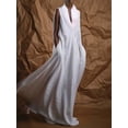 thumbnail image 2 of Vestidos de lino de moda para mujer, elegantes, lisos, con escote en V profundo, sin mangas, de lino, holgados, largos, informales, ropa de calle, 2 of 4