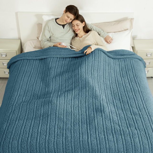 Manta eléctrica LUZARTA King Size 100x90 cm azul