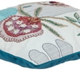 thumbnail image 5 of Nassau Collection 18" Blue and White Floral Embroidered Cotton Square Throw Pillow, 5 of 7